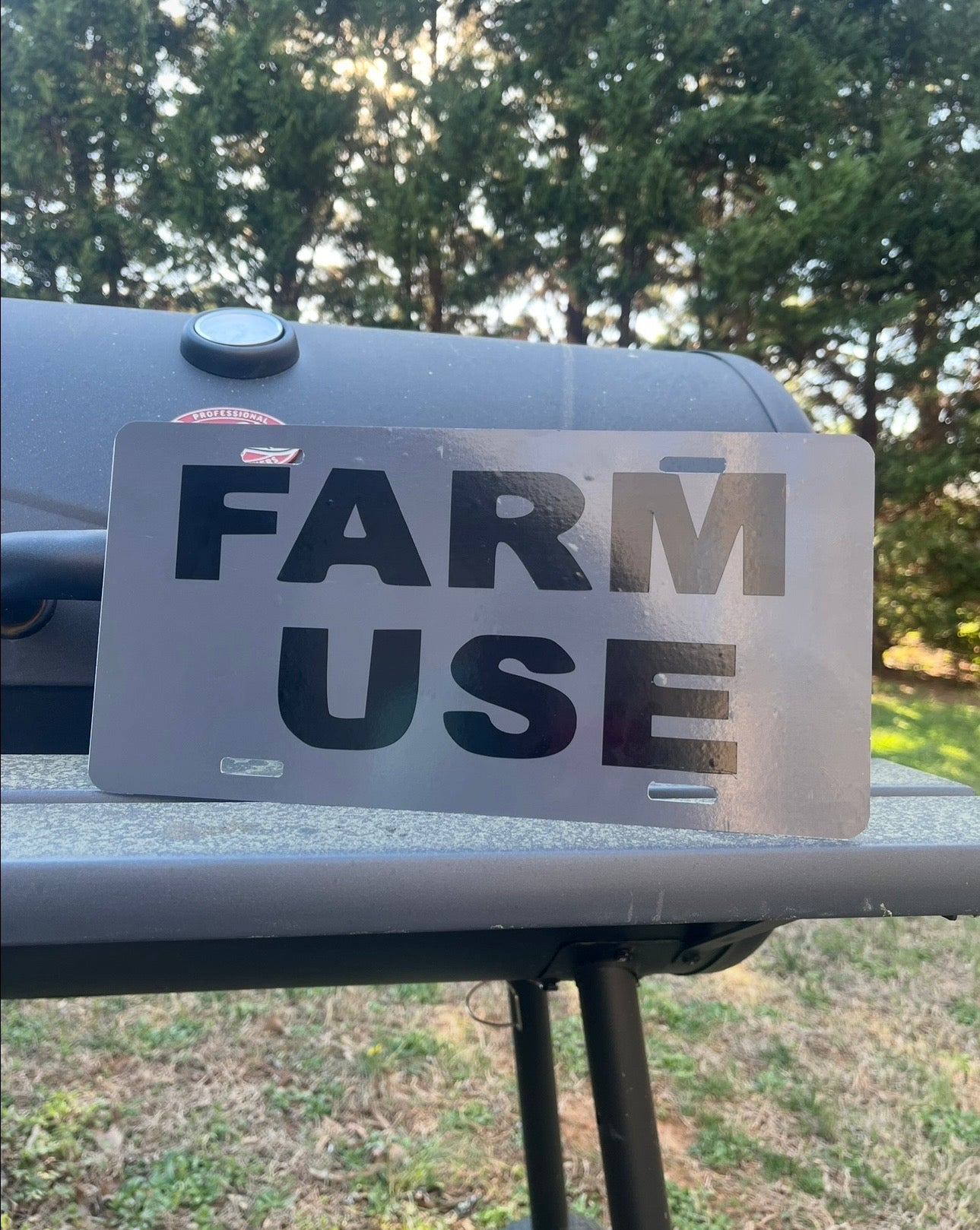 “FARM USE” License plate