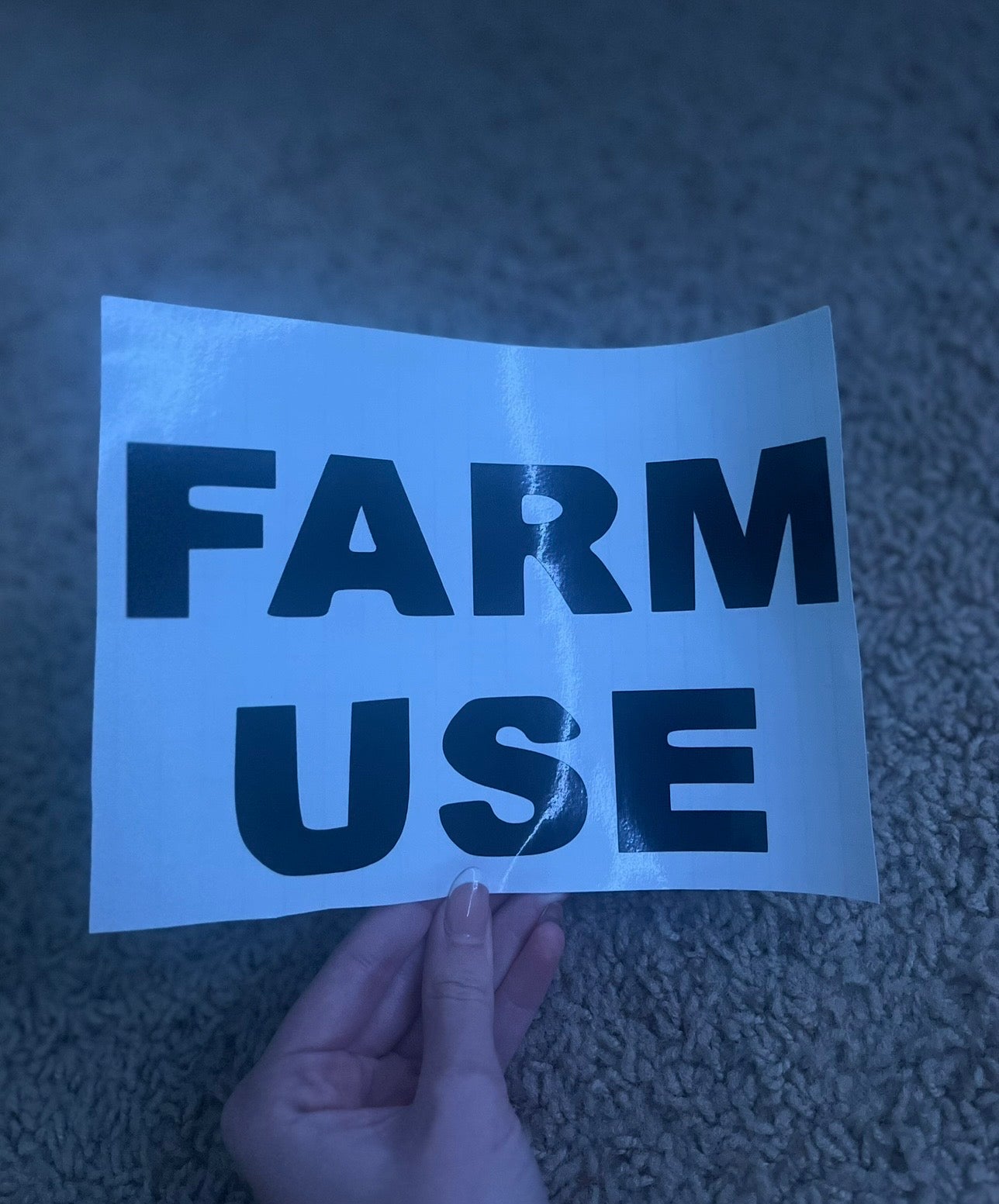 “Farm use” Sticker